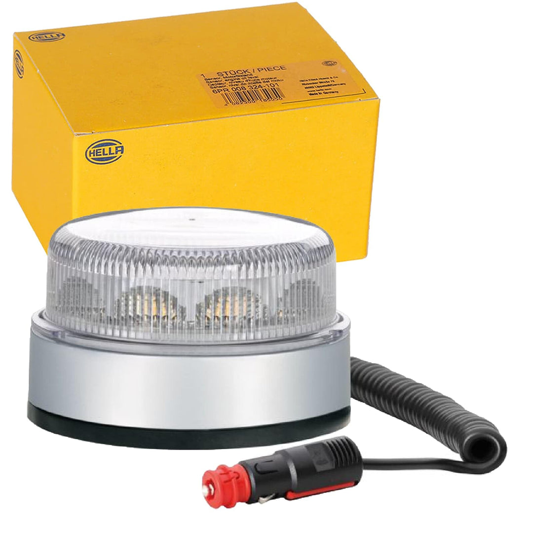 HELLA - LED-Blitz-Kennleuchte - K-LED Blizzard - 12/24V - gelb - Anbau/Magnetbefestigung - Kabel: 60