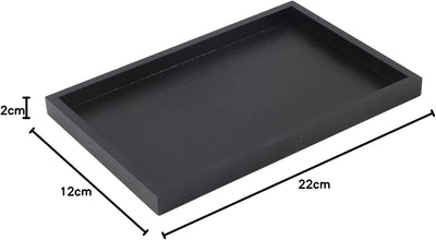 Raguso Rechteckform Tablett Schwarz Massivholz Tee Tablett Kaffee Snack Essen Mahlzeiten Mehrzweck-S