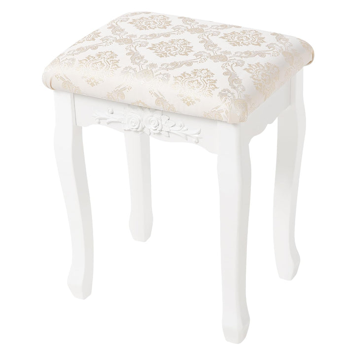 WOLTU MB6011 Schminkhocker Sitzhocker, Landhaus Hocker, Barock Polsterhocker für Schminktisch, MDF H