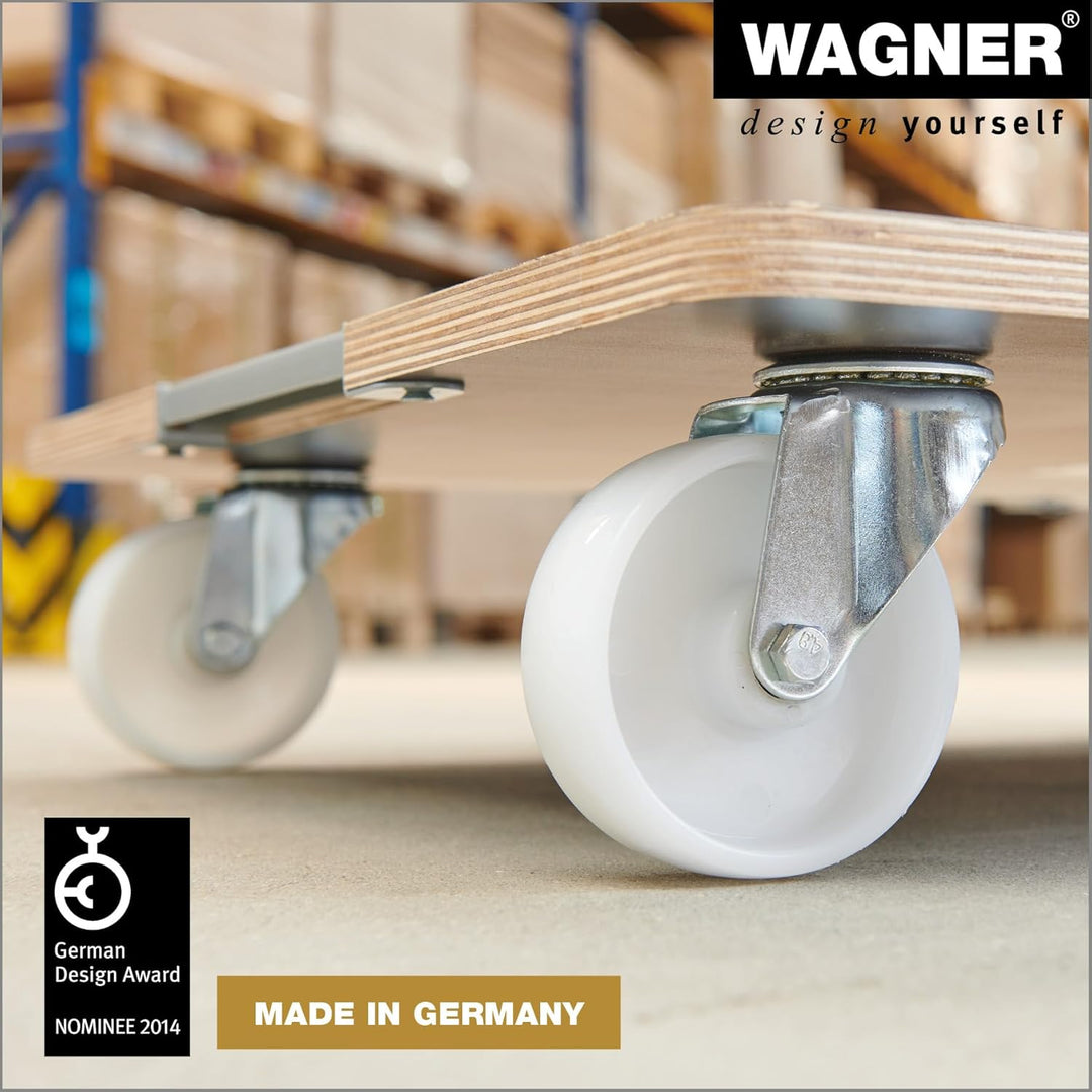 Wagner Transporthilfe MM 1379 I 80 x 60 x 13,5 cm - Tragkraft 400 kg I ideal für schwer beladene Sta