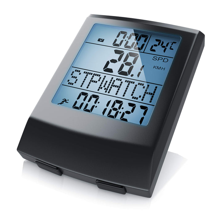 Fahrradcomputer kabellos - Fahrradtacho - Radcomputer - Tachometer - 13 Funktionen - Temperaturanzei