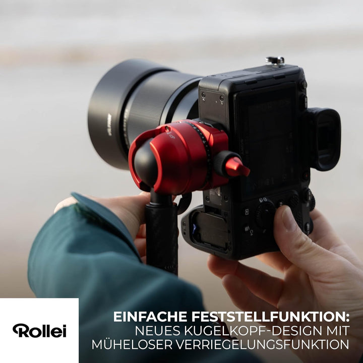 Rollei Easy Traveler XL Carbonstativ - 10 kg Tragkraft, Stabile Bauweise, Ultraleicht, Kompakt, Mühe