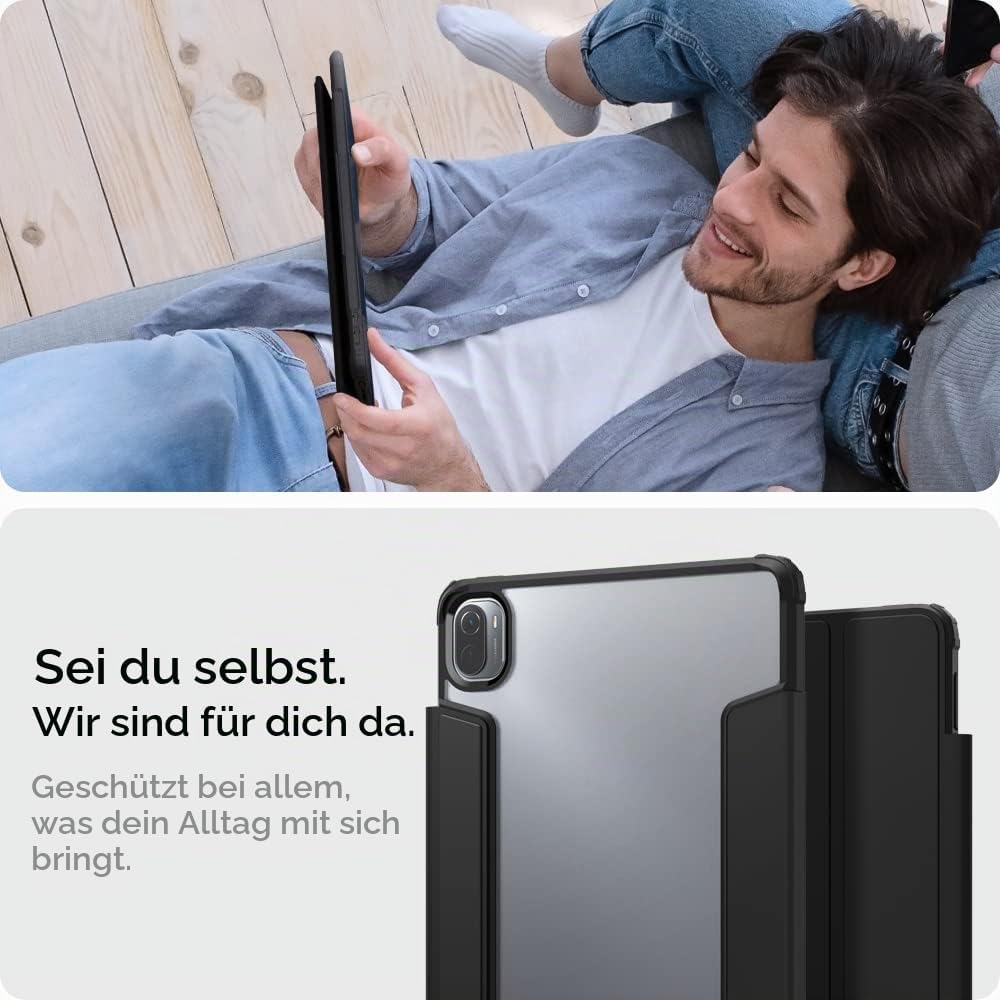 Spigen Ultra Hybrid Pro Hülle Kompatibel mit Xiaomi Pad 5 / Xiaomi Pad 5 Pro - Schwarz
