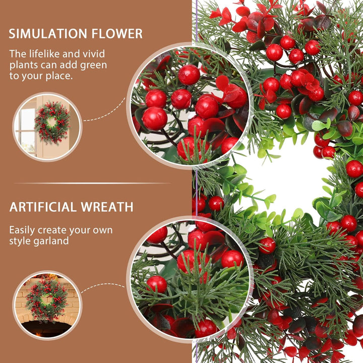 VALICLUD Weihnachtskranz Tannenkranz Türkranz Beerenkranz: Weihnachten Kranz Beeren Girlande Winterk