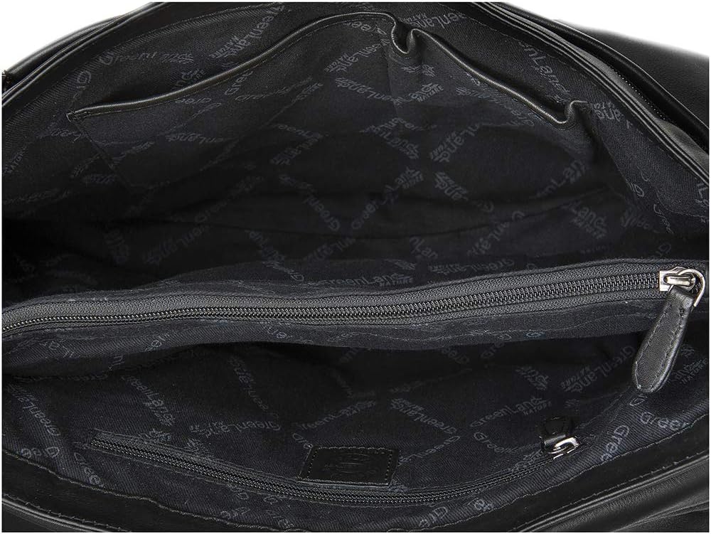 Greenland Nature Black Nappa Messenger Leder 38 cm