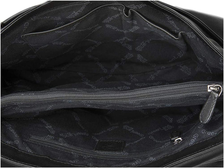 Greenland Nature Black Nappa Messenger Leder 38 cm