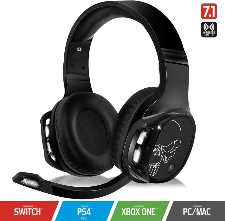 SPIRIT OF GAMER - XPERT-H1100 – Headset 7.1 Surround Black Pro Gamer - Kopfhörer - Weisse LEDs - Kun