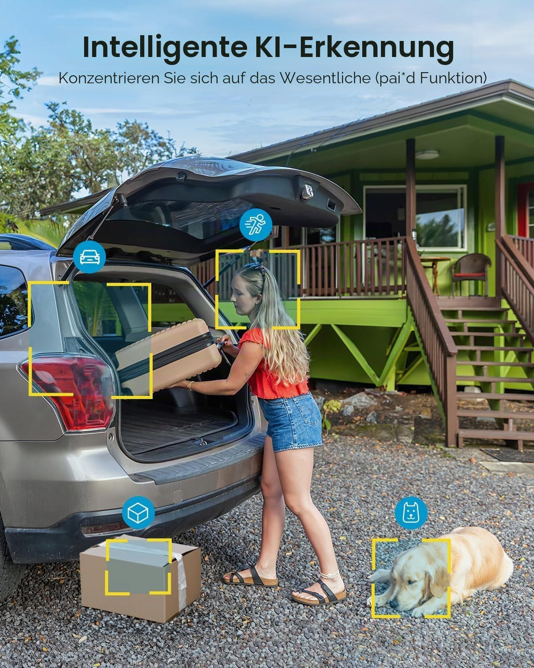 ieGeek 2K Überwachungskamera Aussen Solar: 360° PTZ Kamera Überwachung Aussen, 2.4GHz Aussenkamera W