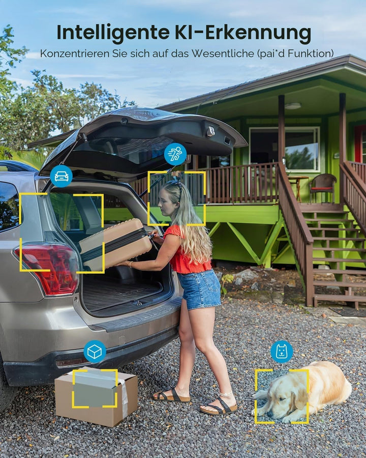 ieGeek 2K Überwachungskamera Aussen Solar: 360° PTZ Kamera Überwachung Aussen, 2.4GHz Aussenkamera W