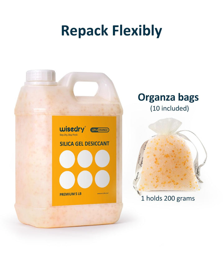 wisedry [5 LBS] Silikagel Perlen Wiederverwendbare mit Farbe indikator Wiederaufladbar Kieselgel Tro
