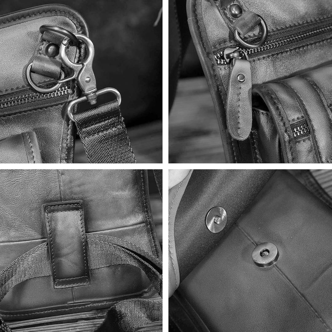 Le'aokuu Herren Echtes Leder Tasche Hüfttasche Gürteltasche Drop Leg Thigh Bag Hip Fanny Bum Belt We