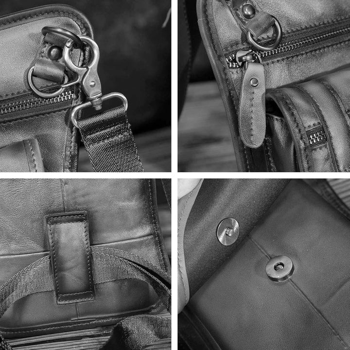 Le'aokuu Herren Echtes Leder Tasche Hüfttasche Gürteltasche Drop Leg Thigh Bag Hip Fanny Bum Belt We