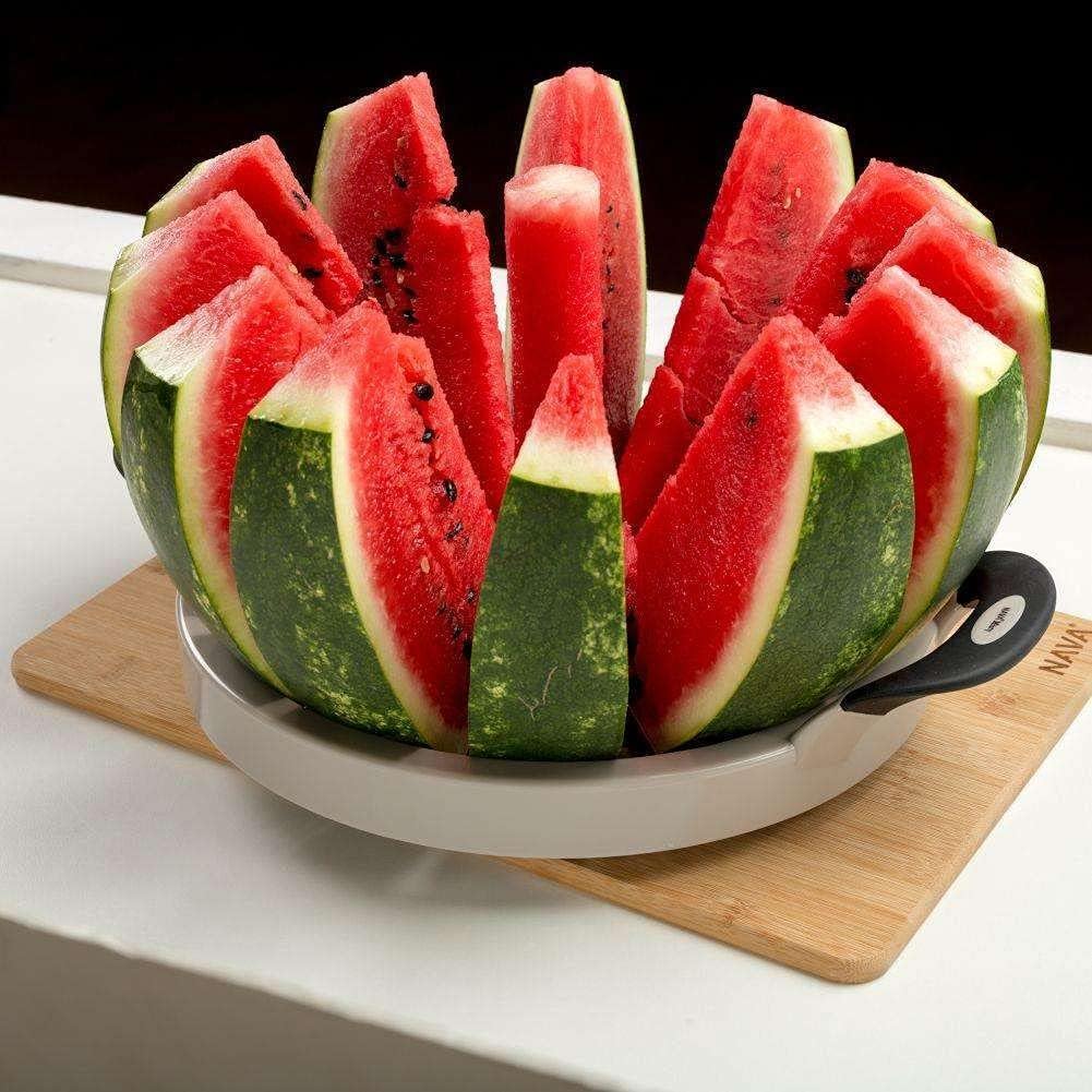 NAVA Melonenschneider Melonenteiler MISTY für Wassermelone Ananasfrüchte mit rutschfesten Griffen