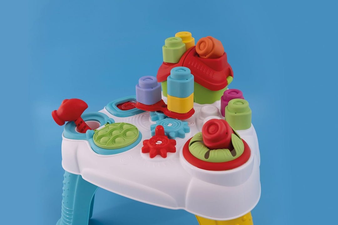 Clementoni Soft Clemmy Sensorischer Tisch - Mit weichen Bausteinen & Spielzeug für Babys & Kleinkind