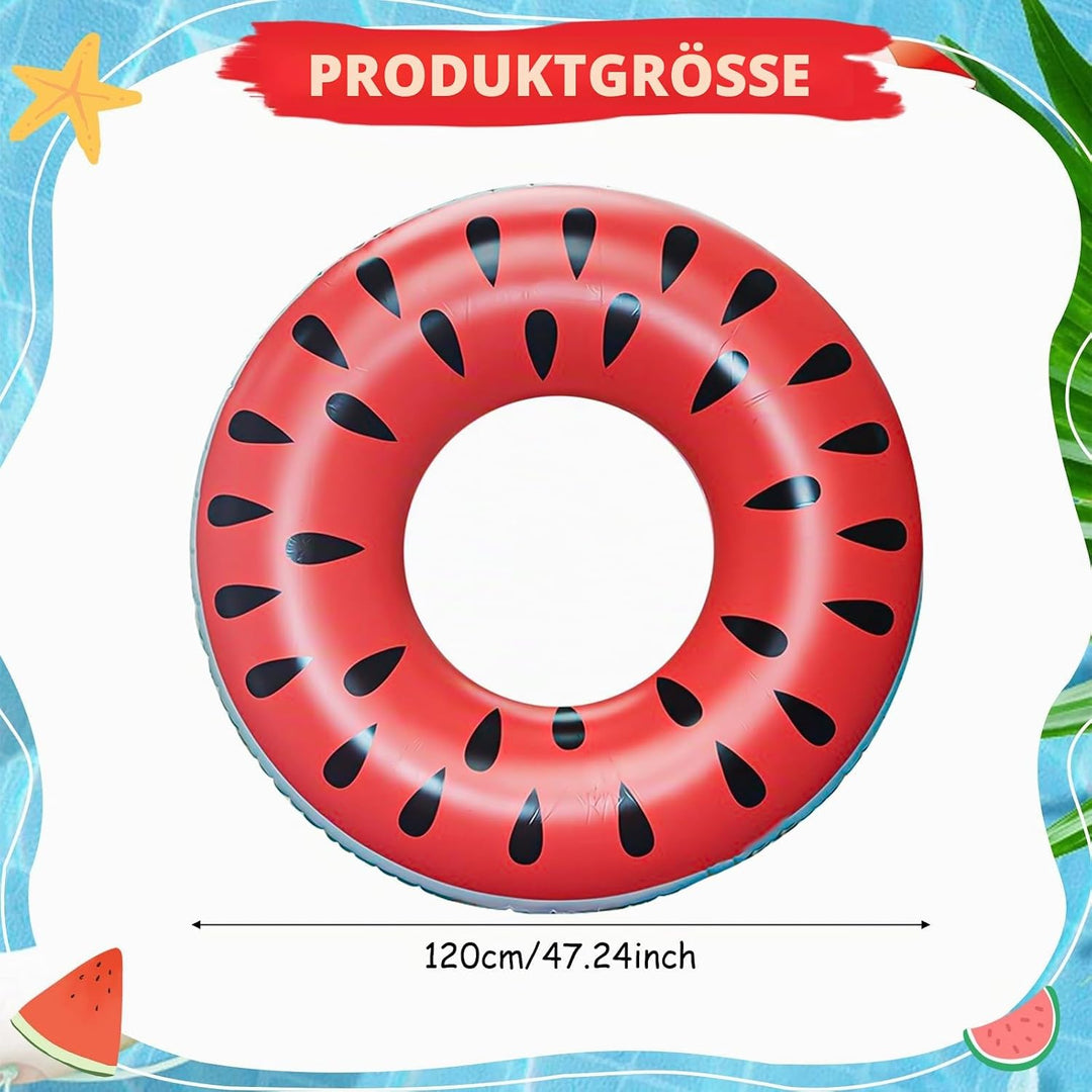 Yisscen Aufblasbar Schwimmring, Schwimmreifen für Erwachsene, 120cm Wassermelonen Schwimmschlauch, S