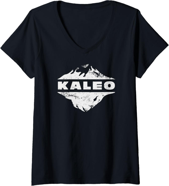 Kaleo Glacier Logo T-Shirt mit V-Ausschnitt