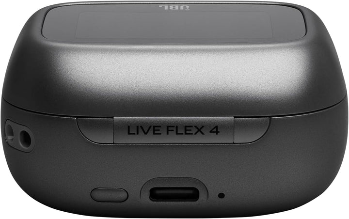 JBL Live Flex 4, Kabellose Noise-Cancelling-Ohrhörer, Schwarz | Hi-Res Audio, Smart Charging Case, B