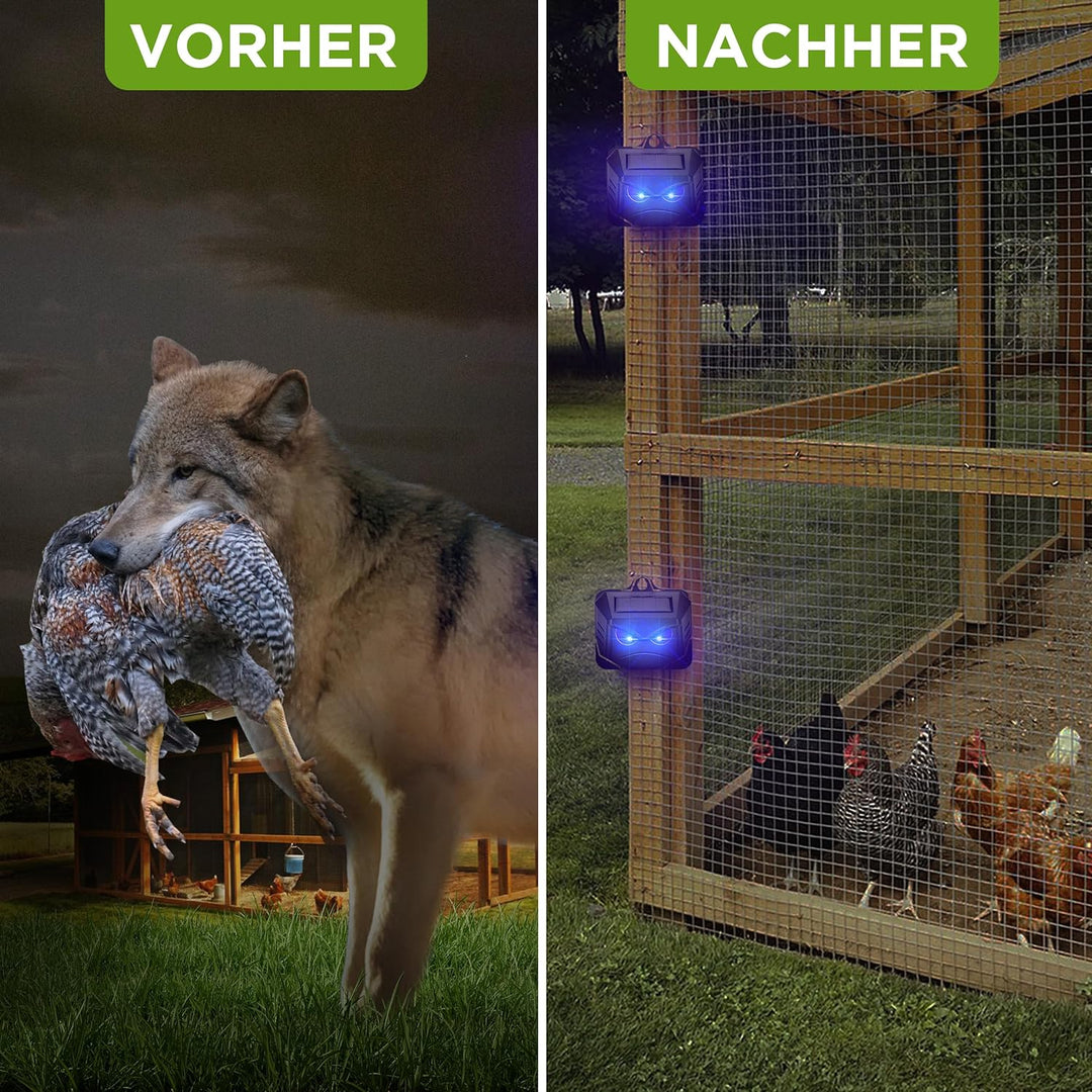ISOTRONIC – Solar Tiervertreiber gegen Wildtiere wie Waschbären, Rehe, Füchse, Wildschweine u.v.m. –