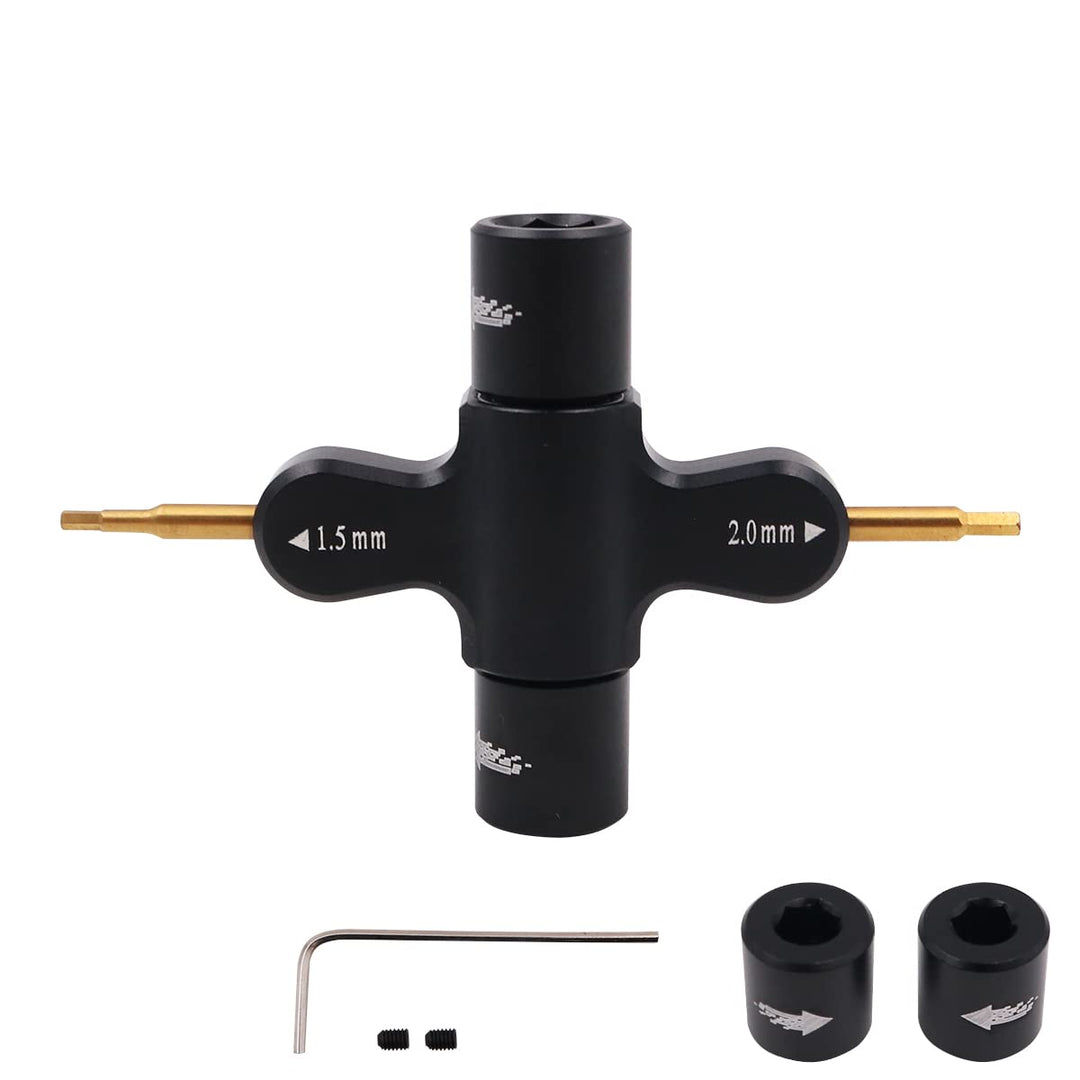 WANGCL 4-in-1 RC Sechskant-Schraubendreher Aluminiumlegierung Schnellspannschlüssel Werkzeug für FPV