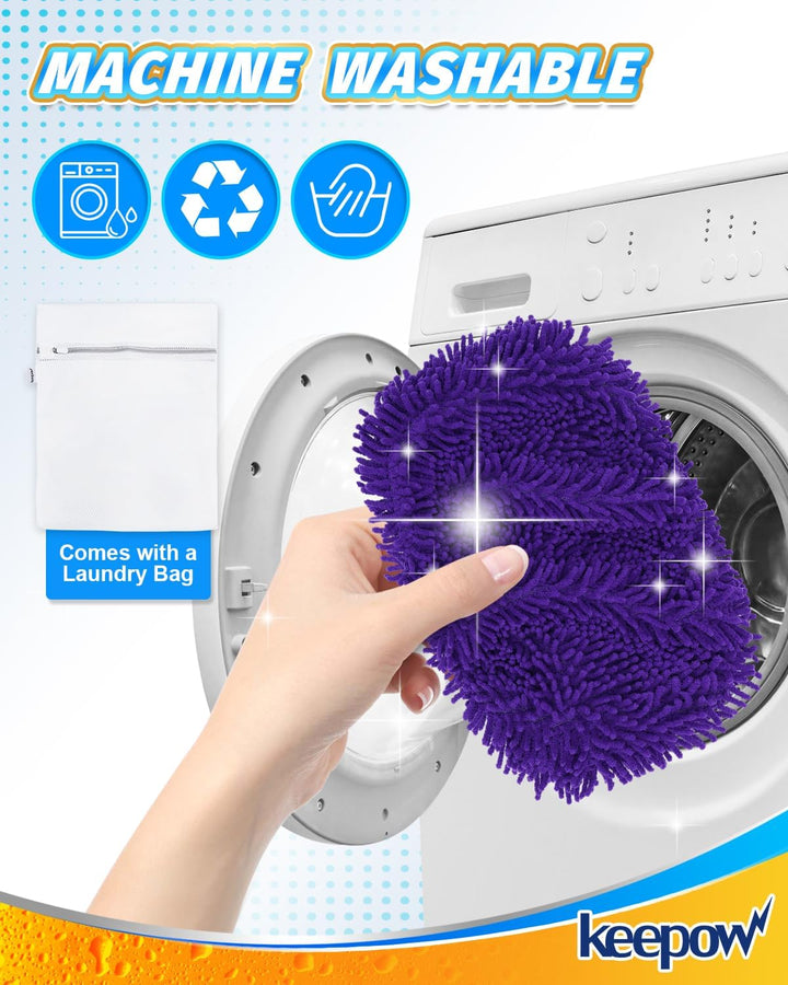 KEEPOW 12 Stück für Swiffer Feuchte Bodentücher - 6 Farben, Zoniert für den Einsatz, Chenille-Materi