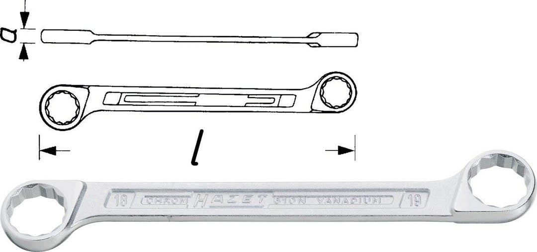 HAZET 610N/8 Doppel-Ringschlüssel-Satz