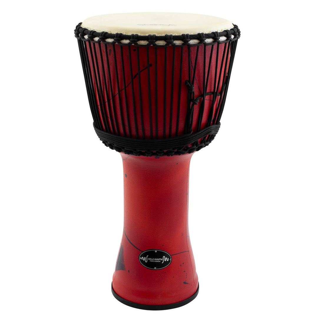 World Rhythm MDJ003-RD Ziegenleder PVC Djembe Trommel 30,5 cm (12 Zoll) rot Rot 11 Zoll Synthetische