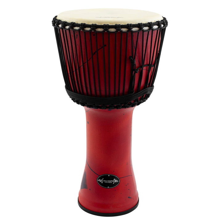 World Rhythm MDJ003-RD Ziegenleder PVC Djembe Trommel 30,5 cm (12 Zoll) rot Rot 11 Zoll Synthetische
