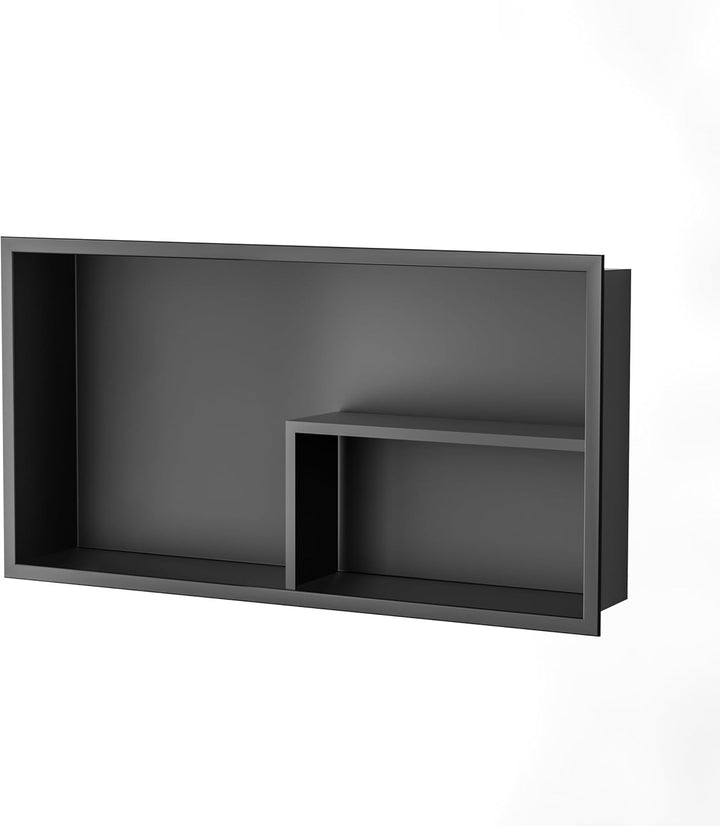 Duschnische 304 Edelstahl Wandnische Schwarz mit Ablage 60cm × 30cm × 10cm Nische Dusche für Wand Ba