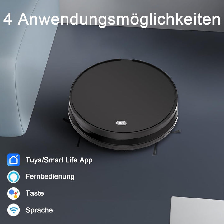 2026 Saugroboter mit Wischfunktion bis zu 5500 Pa Saugkraft, 2-in-1 Staubsauger Roboter APP/Alexa/Fe