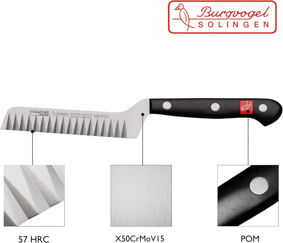 Burgvogel Solingen Comfort Line scharfes Buntschneidemesser geschmiedet 12 cm, rostfrei, spülmaschin