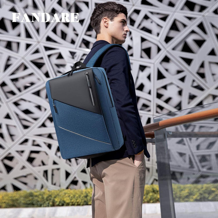 FANDARE Slim Laptop Rucksack Schulrucksack Herren Damen Tagesrucksack Mehrfarbiges Spleissen Daypack