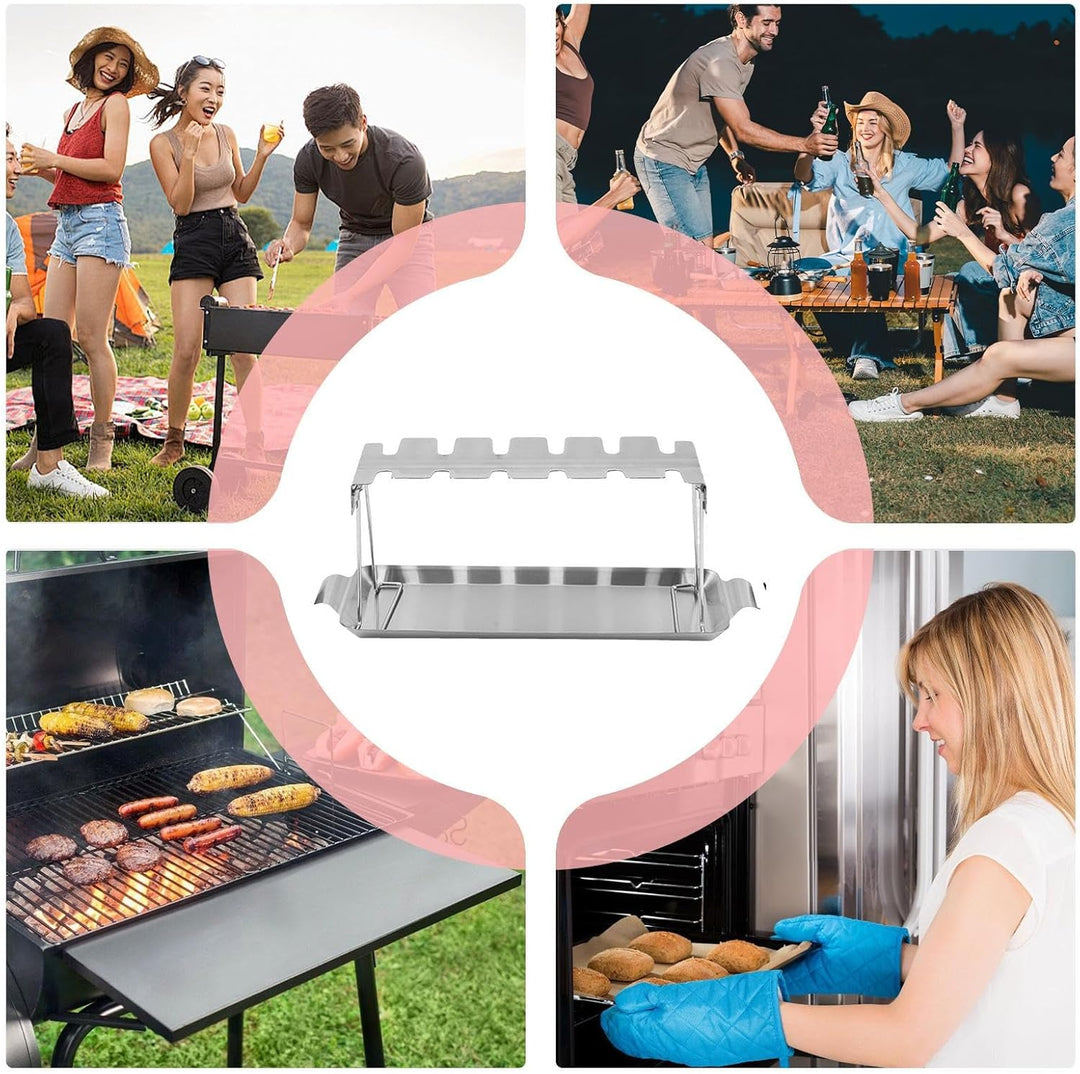 Hühnerschenkel Halter Für Grill - Edelstahl Grillrost Für Hähnchenkeulen & Smoker - Edelstahl Rostha