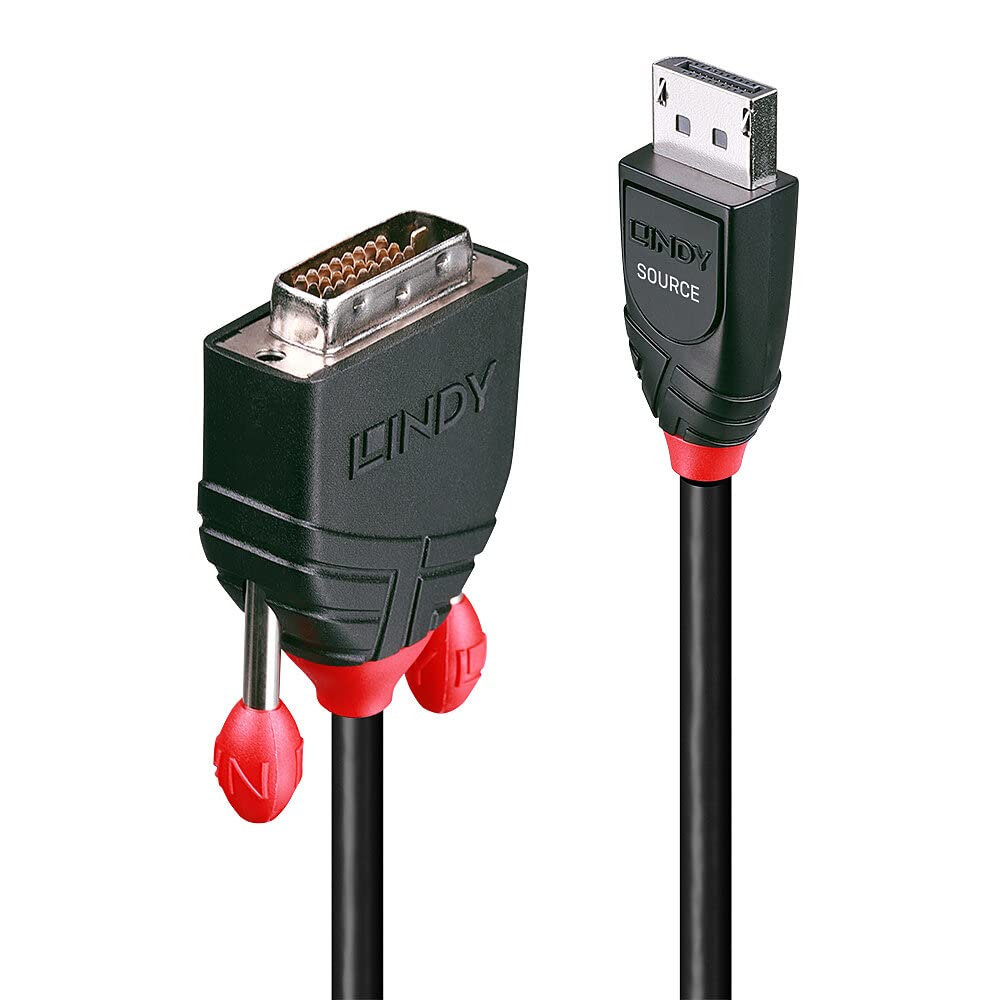 LINDY DisplayPort/DVI Anschlusskabel 5.00m 41493 Schwarz [1x DisplayPort Stecker - 1x DVI-Stecker