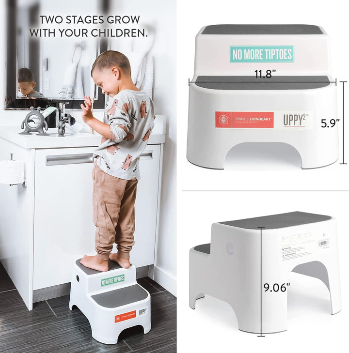 Prince Lionheart Doppeltritt-Hocker - Galactic Grey Grau, Grau