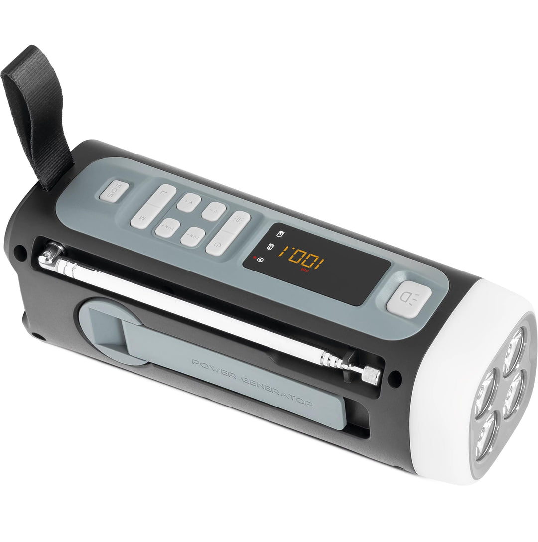 TechniSat Viola Kurbelradio – Notfallradio mit Solar und Kurbel, 4500 mAh Akku, UKW/FM, Bluetooth, L