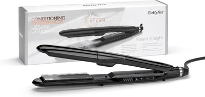 BaByliss Steam Straight, Glätteisen, Dampf-Glätteisen, für ultraglatte Haare, mit 5 Temperaturstufen