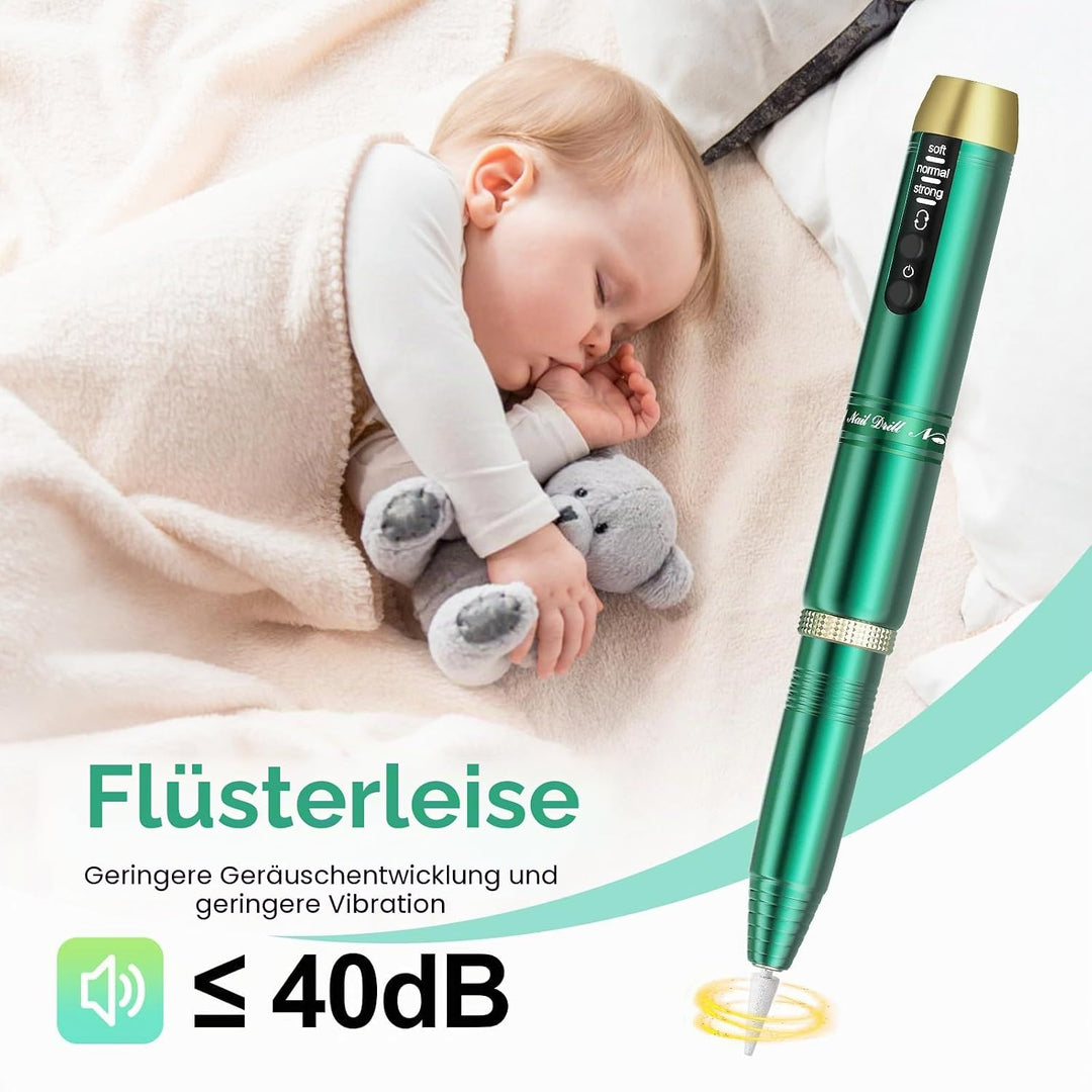 Nagelfräser Kabellos, Fräser für Gelnägel, Elektrische Nagelfeile Tragbar Nail Drill, 11 in 1 Manikü
