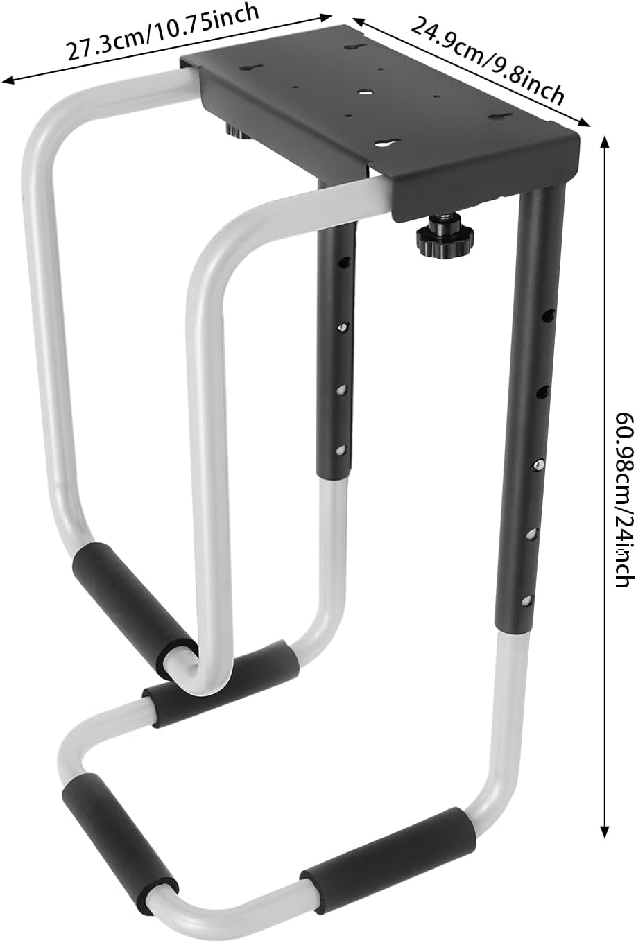 PC-Halter Unter Tisch Verstellbar, Stahl, 27kg Traglast, 30-60cm | Robuster, Höhenverstellbarer PC-U