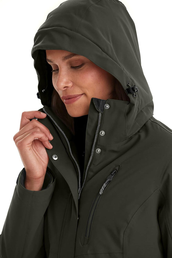 Killtec Damen Kow 165 Wmn Prk Funktionsparka/Parka mit abzippbarer Kapuze 38 dunkeloliv, 38 dunkelol