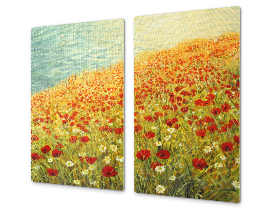 Schneidbrett aus Hartglas und schützende Arbeitsoberfläche – Schneideplatten SINGLE mit 60 x 52 cm u