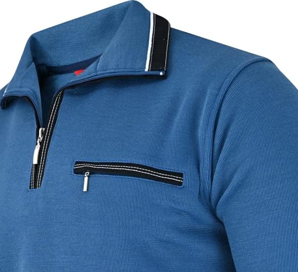 Soltice Herren Langarm Sweatshirt mit Brusttasche, Gestreifter Strickpullover mit Kragen, Meliert, W