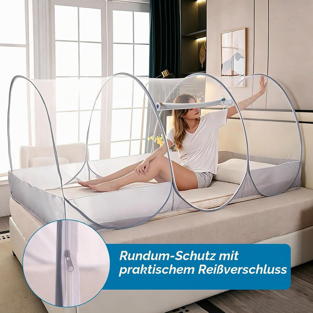 IIRC Moskitonetz Bett Reise – 190 x 90 x 90 cm Pop Up Moskitonetz für Bett, Camping &amp; Zuhause, Faltb