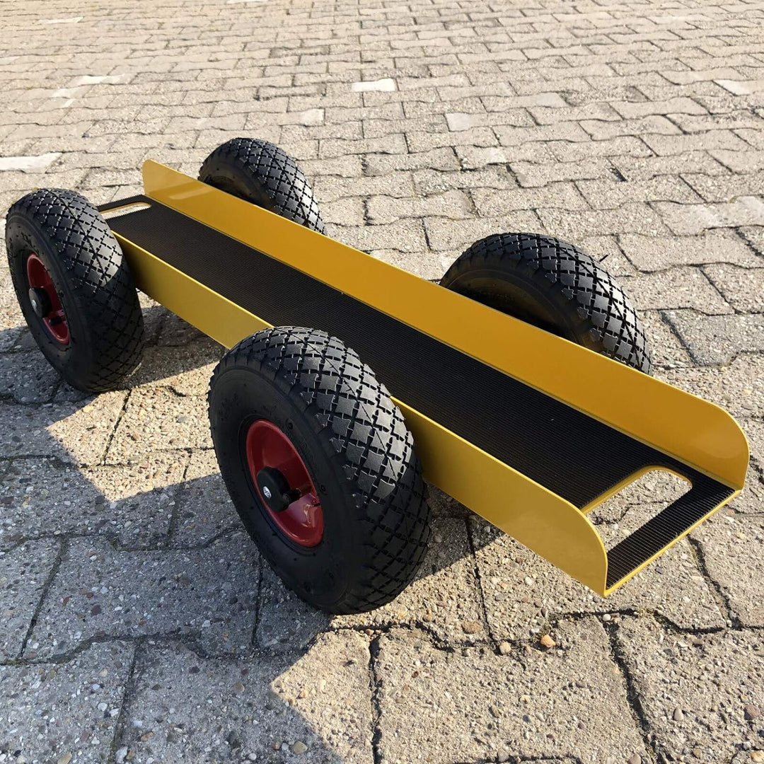 Ravendo Plattenwagen 4 Rad 300 Kg Länge 98,5 cm Schwerlast Lasten Karre Transportkarre Luftreifen Ma
