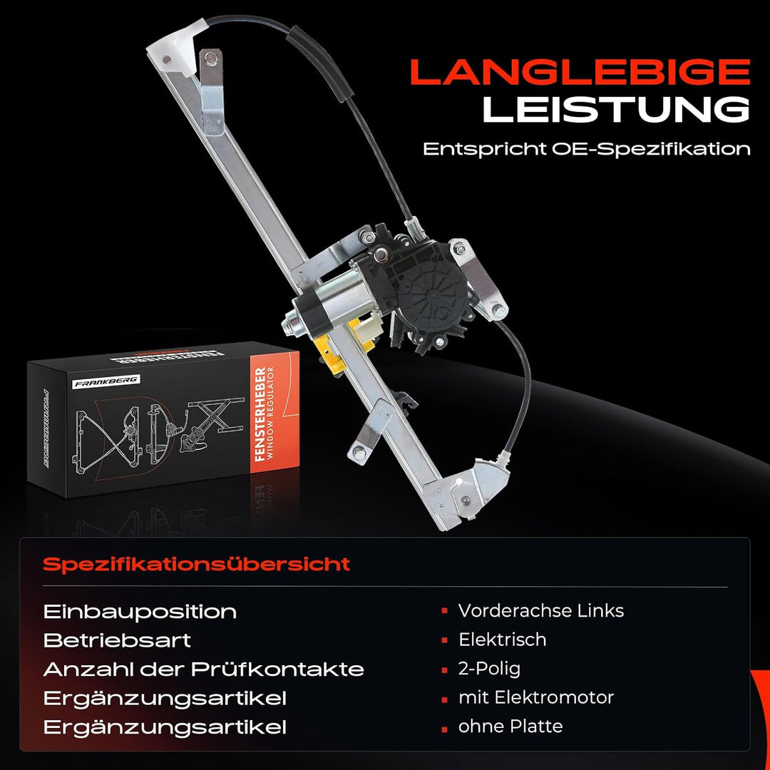 Frankberg 1x Fensterheber mit Motor Vorne Links Kompatibel mit 155 167 1992-1997 Tempra 159 1990-199
