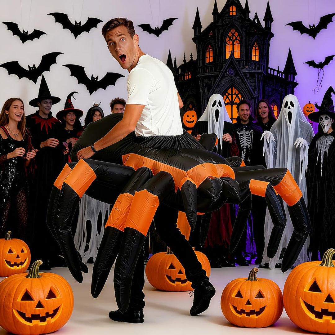 JASHKE Aufblasbares Spinnen Kostüm Aufblasbares Kostüm für Erwachsene Karnevals Kostüm Herren Damen