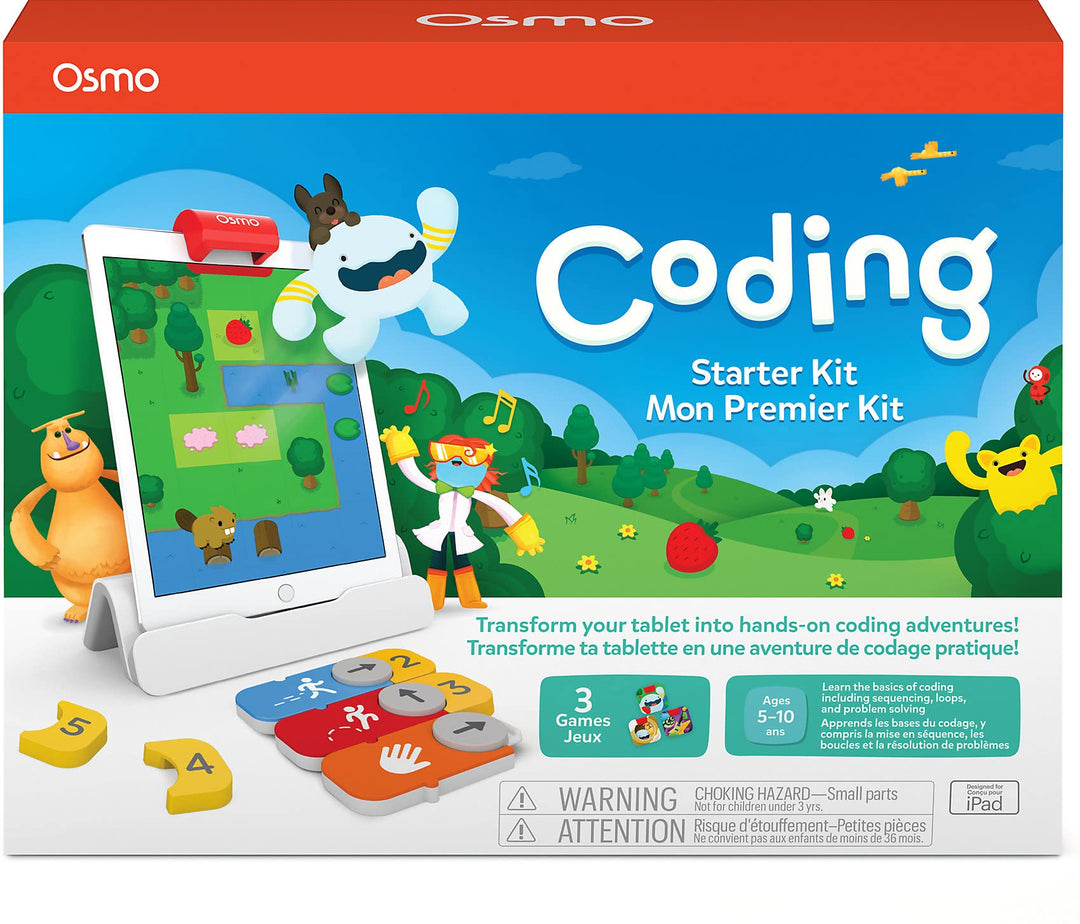 Osmo - Coding Starter Kit for iPad - 3 Hands-on Learning Games - Ages 5-10+ - Learn to Code, Coding