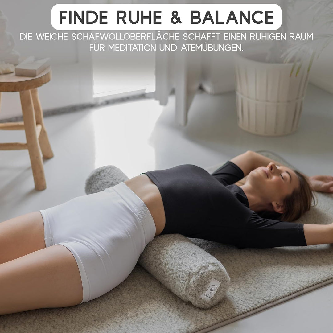 Yogamatte Schafwolle | Natürlich Merino Wolle Trainingsmatte | Yogamatte rutschfest | Hautfreundlich