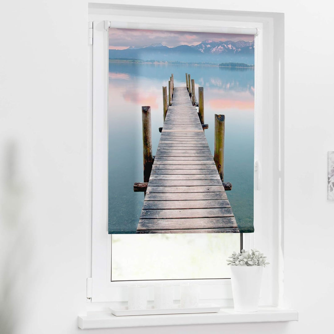 Lichtblick Klemmfix Tageslicht-Rollo mit Motiv, ohne Bohren, Blickdicht, Seitenzugrollo, Made in Ger