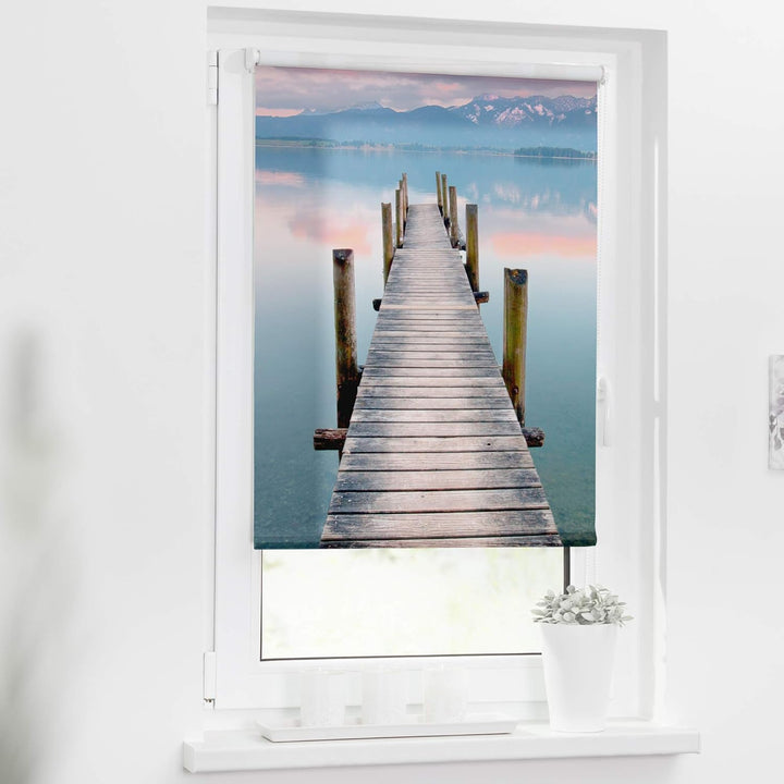 Lichtblick Klemmfix Tageslicht-Rollo mit Motiv, ohne Bohren, Blickdicht, Seitenzugrollo, Made in Ger