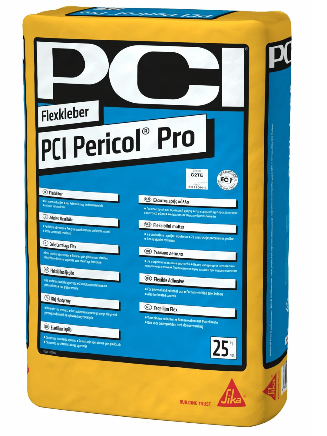 PCI Pericol PRO 25 kg Flexkleber Grau Dünnbettmörtel zur Verlegung von keramischen Fliesen und Platt